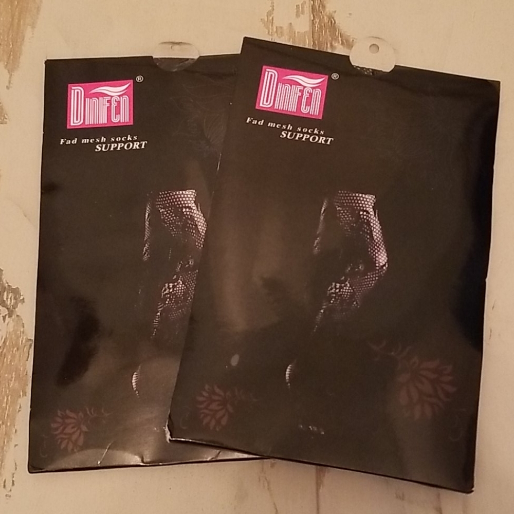Lot of 2 Black lace stockings nylons